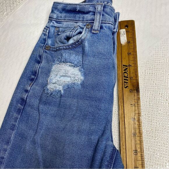 AMERICAN EAGLE Jeans Distressed High Waist Skinny Stretch Denim Womens 000 Blue - Picture 6 of 7